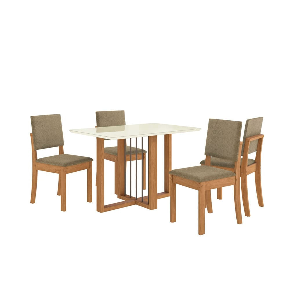 Mesa De Jantar Retangular Kappesberg Bélgica Com 4 Cadeiras