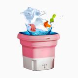 Mini Máquina De Lavar Roupa Portátil Dobrável - Rosa Bivolt