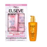 Kit Elseve Kit Shampoo 375ml + Condicionador Glycolic Gloss 170ml + Óleoo Extraordinário 100ml