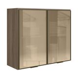 Armario Aereo 2 Portas Vidro Mdf 80 Cm Kali 1221162 Carvalho Toq Nicioli