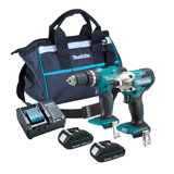 Kit Furadeira Parafusadeira Bateria 18v E Chave Impacto 18v Makita Dlx2336syx 2 Baterias Carregador E Bolsa