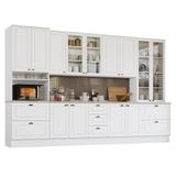 Cozinha Completa Americana 6 Peças Branco Com Torre Quente 1 Forno - Móveis Henn Branco
