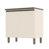 Balcão 2 Portas 80cm Connect Off White-duna Com Tampo Cooktop - Móveis Henn Off White-duna