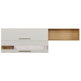 Armário Aéreo P/ Cozinha Carménère C/ 2 Portas Basculante (1 C/ Vidro) 200cm Amendoa/off White - Ronipa