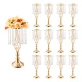 Peça Central De Casamento Vevor Metal Gold Com Cristal 49 Cm - 12 Unidades