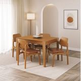 Kit Mesa De Jantar Extensível Retangular Tarsila E 4 Cadeiras Jandaia Cabecasa Madeiramadeira Champagne/caramelo