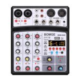 Misturador De Som De Áudio Para Dj Bomge 04d Portátil Bluetooth 4-ch Usb