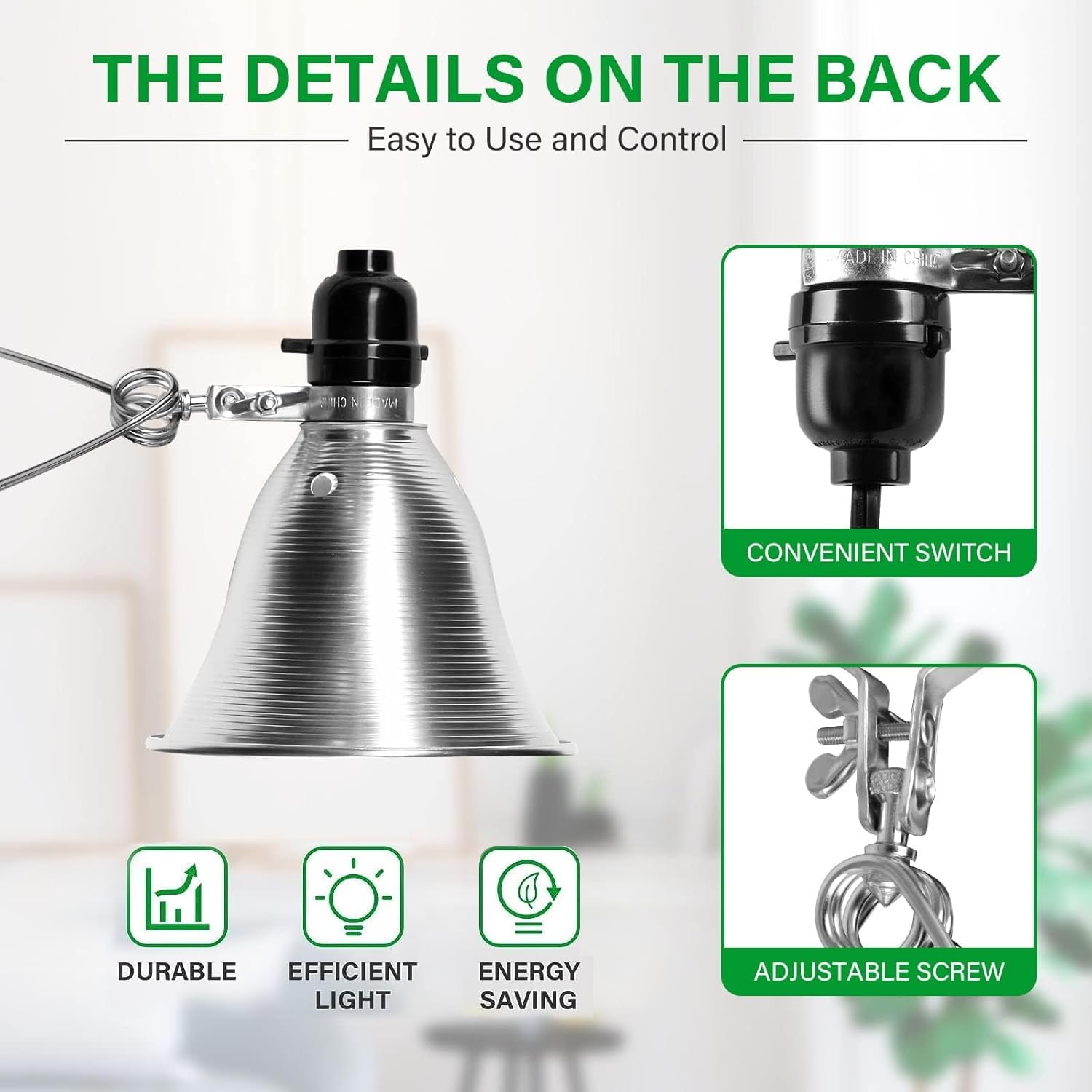 Encontraproduto.com.br - Clamp Lamp Light Simple Deluxe Com Refletor De 5,5 Polegadas De 60 W