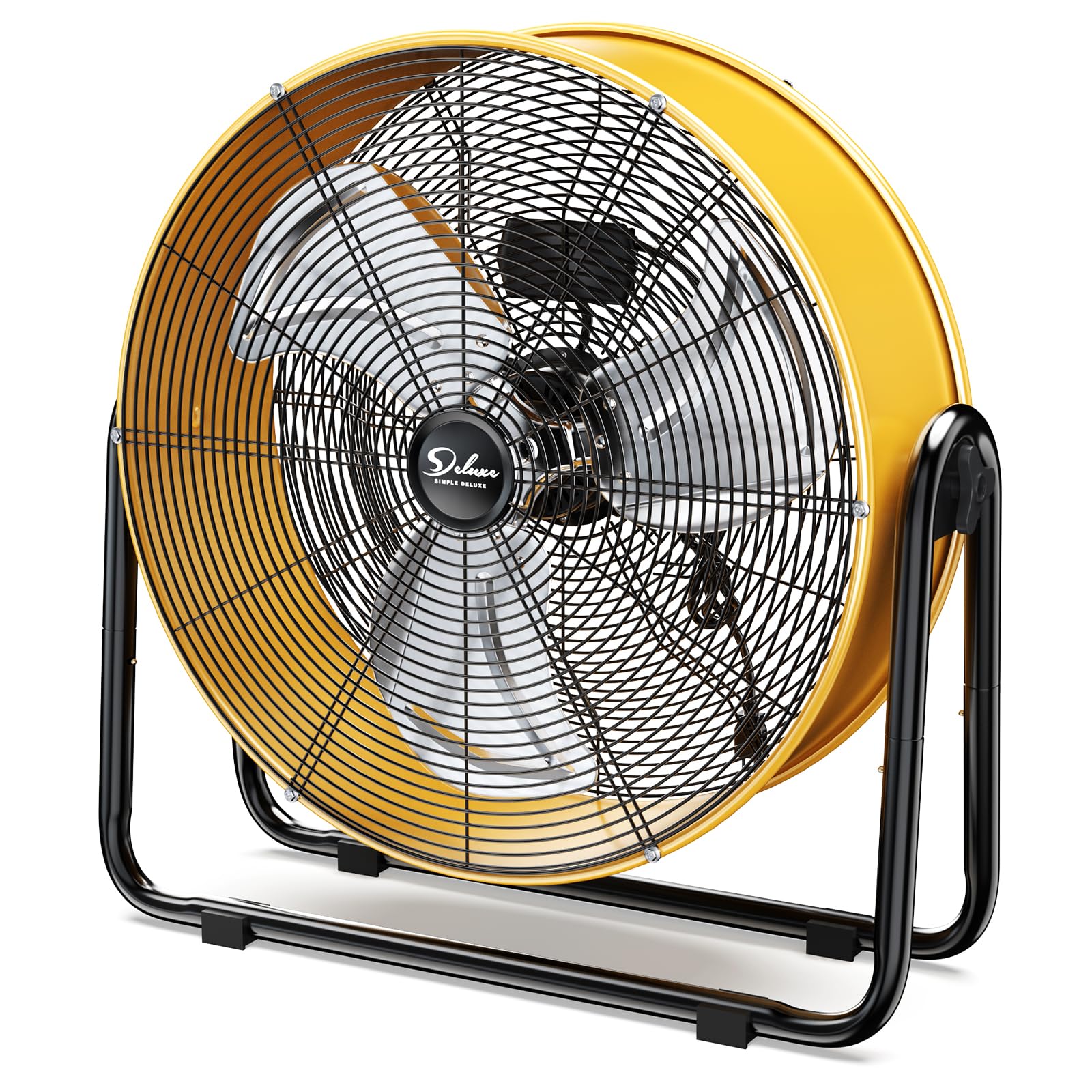 Ventilador De Tambor Simple Deluxe 50 Cm Heavy Duty Metal Industrial Amarelo