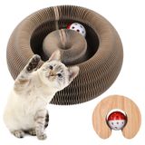 Espreguiçadeira De Papelão Cat Scratcher Tv Em Forma De L Com Bola Fluffydream