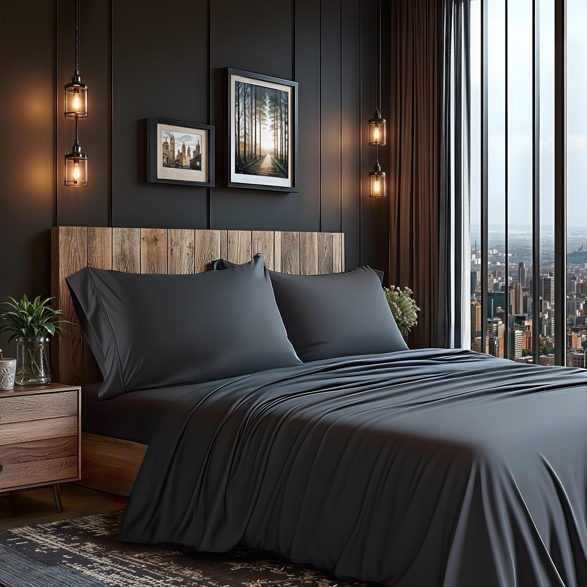 Conjunto De Lençóis Simple Deluxe Queen Size De Microfibra Leve