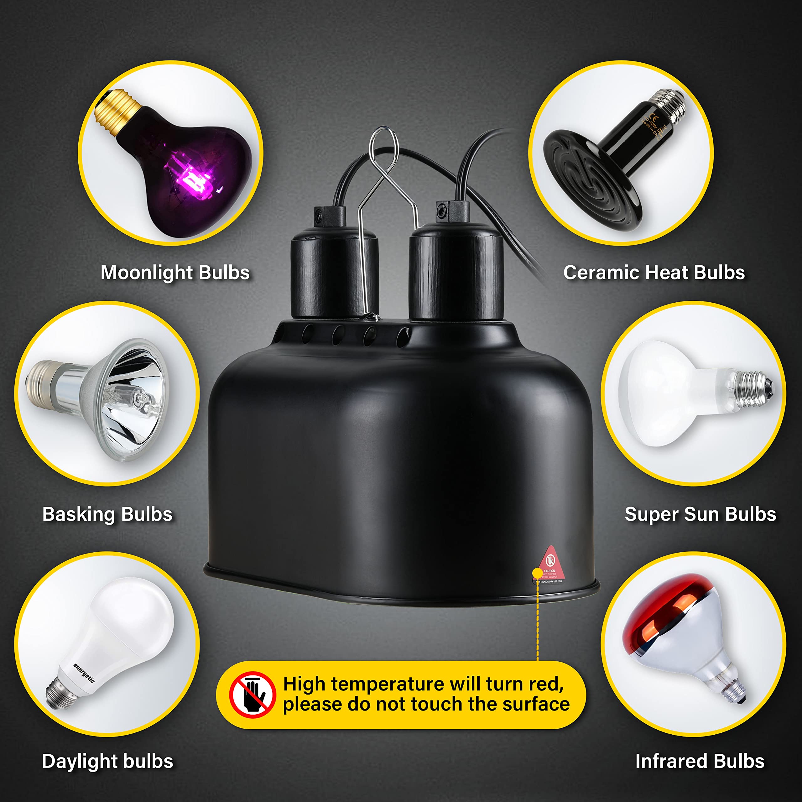 Encontraproduto.com.br - Luminária Para Répteis Simple Deluxe Dual Com Refletor De Alumínio