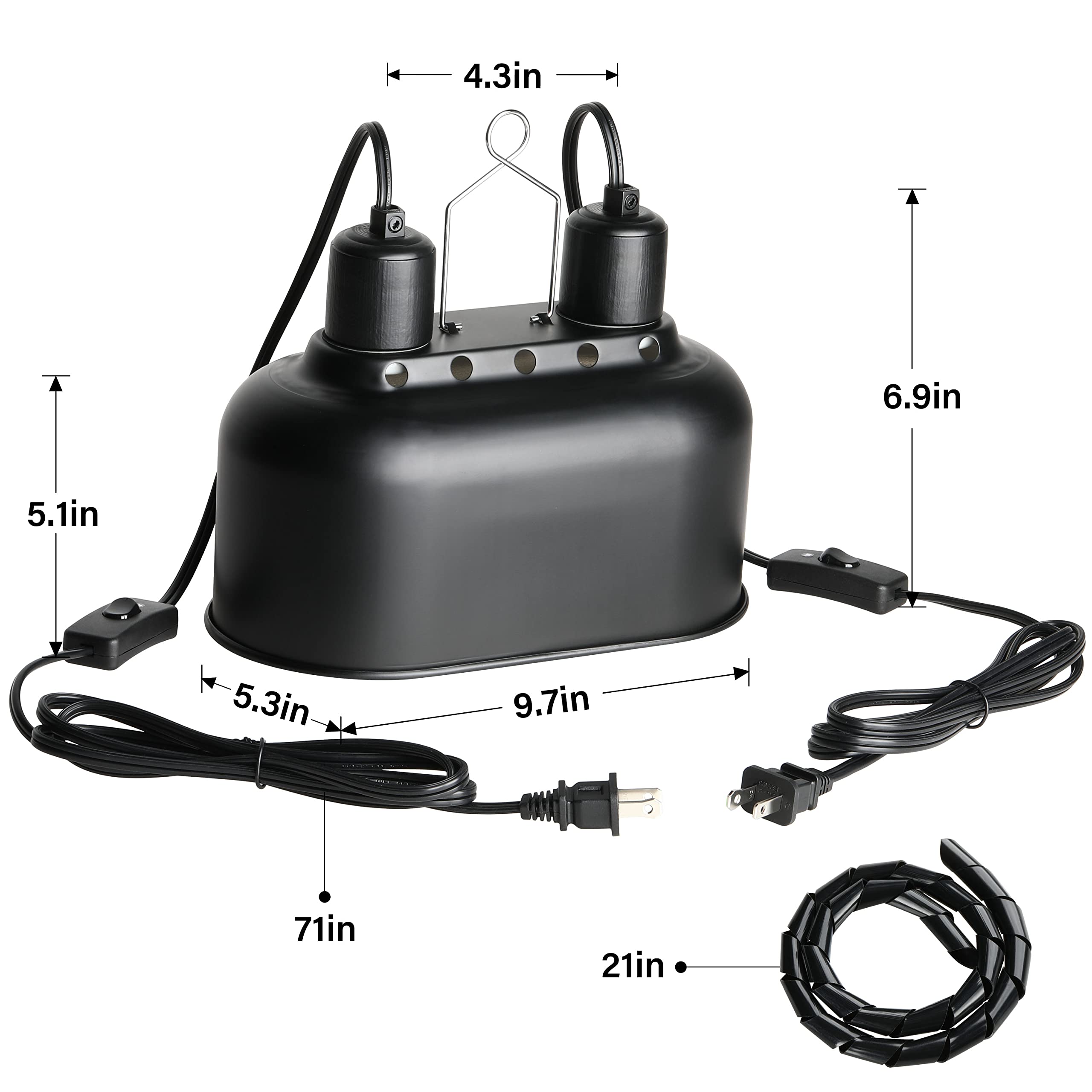 Encontraproduto.com.br - Luminária Para Répteis Simple Deluxe Dual Com Refletor De Alumínio
