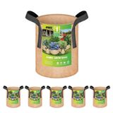 Sacos De Cultivo De Plantas Ipower, Pacote Com 5 Potes De Tecido De Aeração Não Tecido De 3,8 L