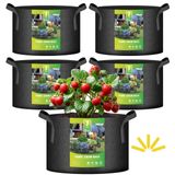 Sacos De Cultivo De Plantas Ipower, Tecido Não Tecido Espessado De 7 Galões X5