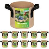 Sacos De Cultivo De Plantas Ipower, Pacote Com 10 Unidades, Tecido De Aeração Não Tecido De 4 Litros