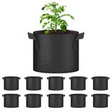 Sacos De Cultivo De Plantas Healsmart 19l, Pacote Com 10 Alças De 30 X 25 Cm, Bla