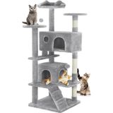 Cat Tree Simple Deluxe De 54 Polegadas Com Poste Para Arranhar, Cinza Claro