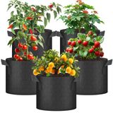 Sacos De Cultivo De Plantas Healsmart, Pacote Com 5 Galões, Tecido Não Tecido