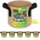 Sacos De Cultivo De Plantas Ipower, Pacote Com 5 Galões, Tecido Não Tecido Bronzeado