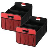 Organizador De Porta-malas De Carro Simple Deluxe, 2 Compartimentos, Vermelho, Pacote Com 2