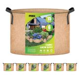 Saco De Cultivo De Plantas Ipower, Pacote Com 6 Potes De Tecido, Pacote Com 6 Galões, Bronzeado