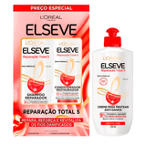 Kit Elseve Shampoo 375ml + Condicionador 170ml + Creme De Pentear Reparação Total 5 250ml