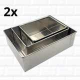 2 Kit Formas De Bolo Retangular Alta 10cm Aluminio 3 Pç Cada