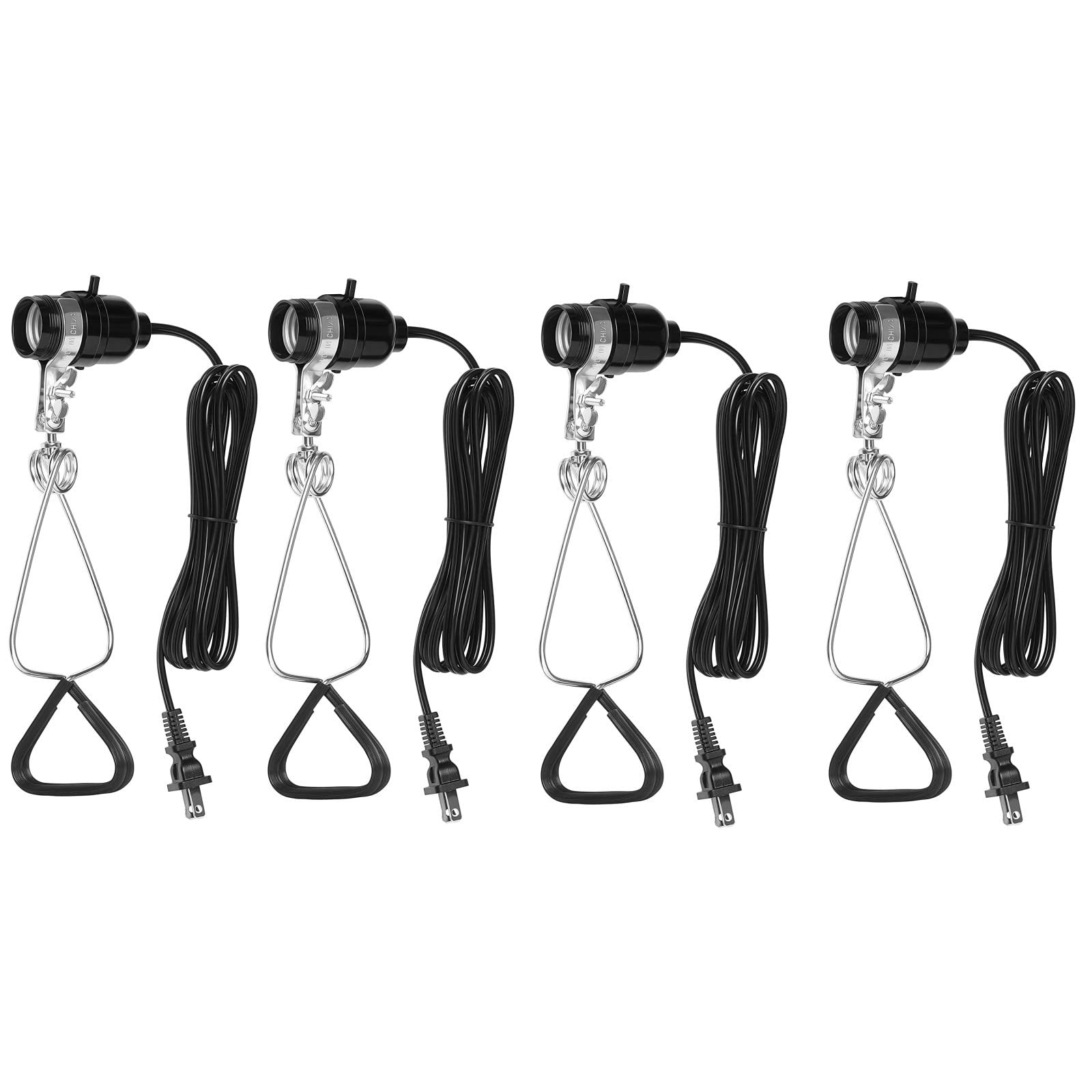 Clamp Light Socket Simple Deluxe E26 150 W Com Cabo De 1,8 M, Pacote Com 4