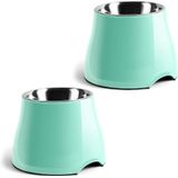 Tigelas Elevadas Para Cães Fluffydream, Conjunto Resistente De Aço Inoxidável Antiderrapante