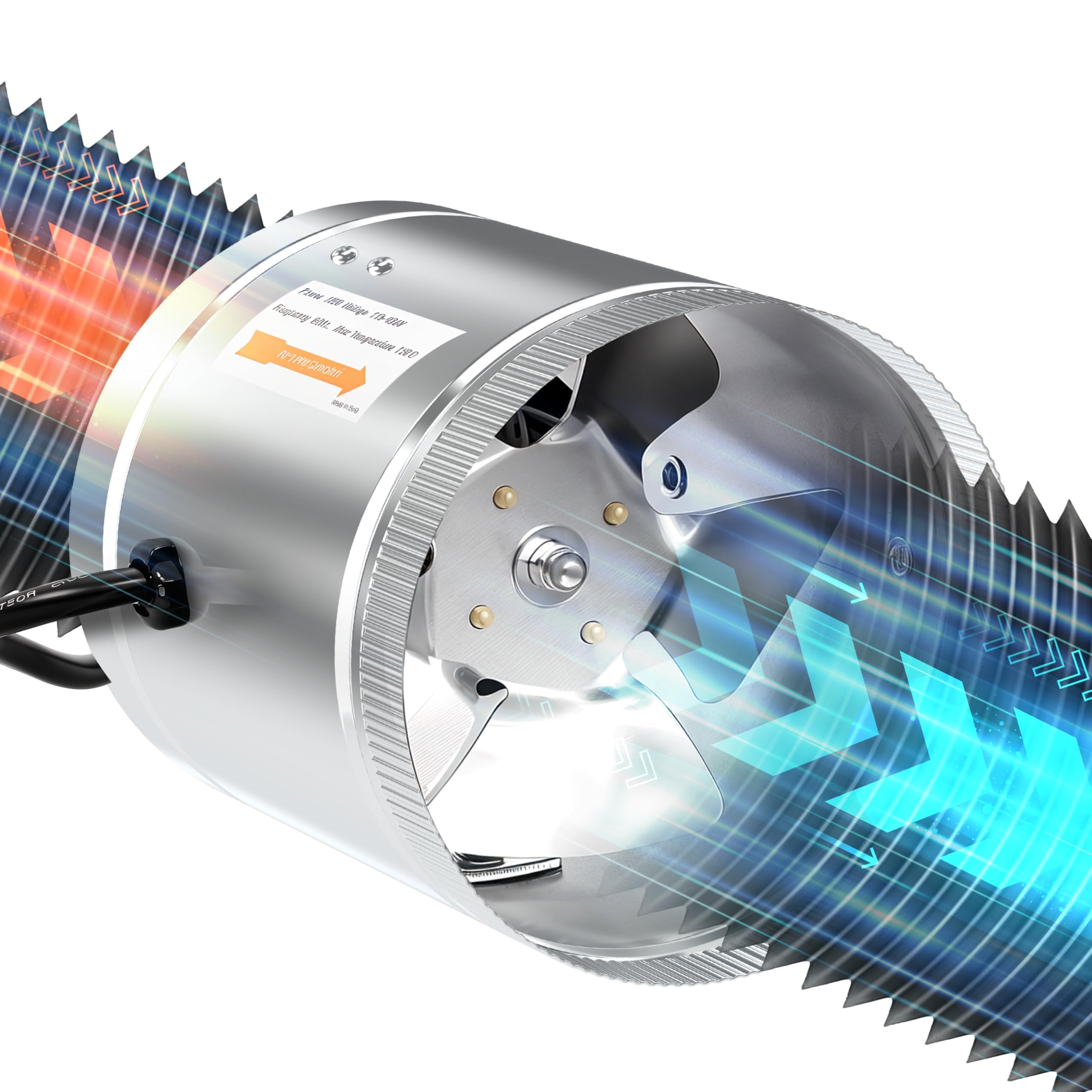 Ventilador De Duto Em Linha Ipower 8 Polegadas 420 Cfm Hvac Booster Silver