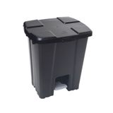 Lixeira 30l Quadrada Preta Com Tampa E Pedal P30p Jsn