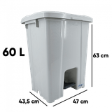 Lixeira 60l Quadrada Branca Com Tampa E Pedal P60b4 Jsn
