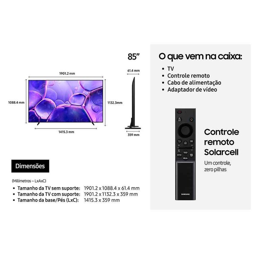Samsung Smart Tv 85" Uhd 4k U8600f 2025 - imagem 4