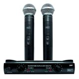 Microfone Mxt Sem Fio Duplo Uhf302 Maleta Freq 685,8-690,3mhz