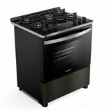 Fogão De Piso Brastemp De 05 Bocas Eclipse Collection Black Inox - Bfs5lap