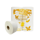 Papel Higiênico 100% Celulose 10cm Folha Simples Ouroppel 8 Rolos De 300 Metros