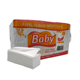 Papel Interfolha 100% Celulose 20x21 2 Dobras Folha Simples Baby Com 1.000 Folhas