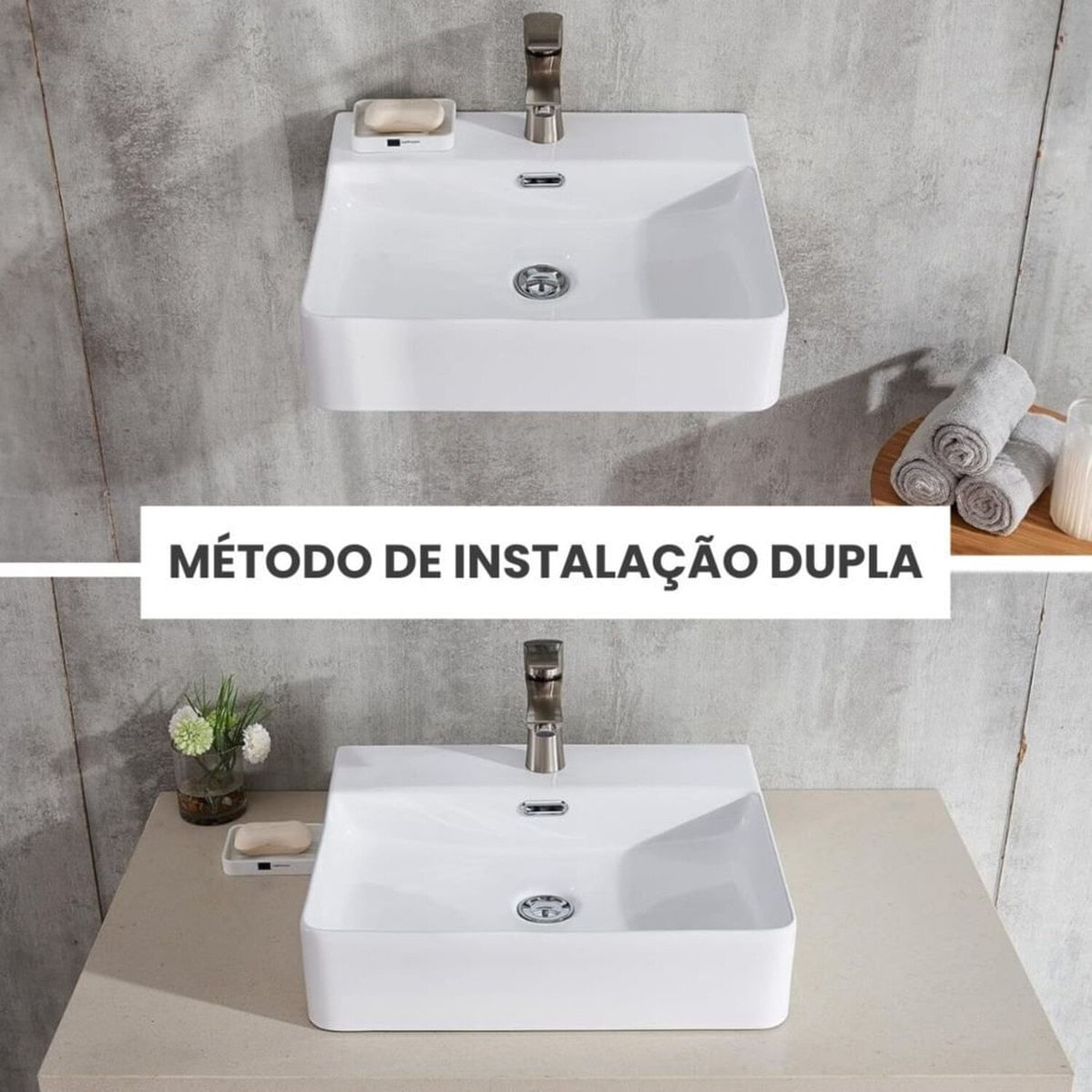 Cuba De Apoio Com Mesa Adamas Adm-8030 Branco