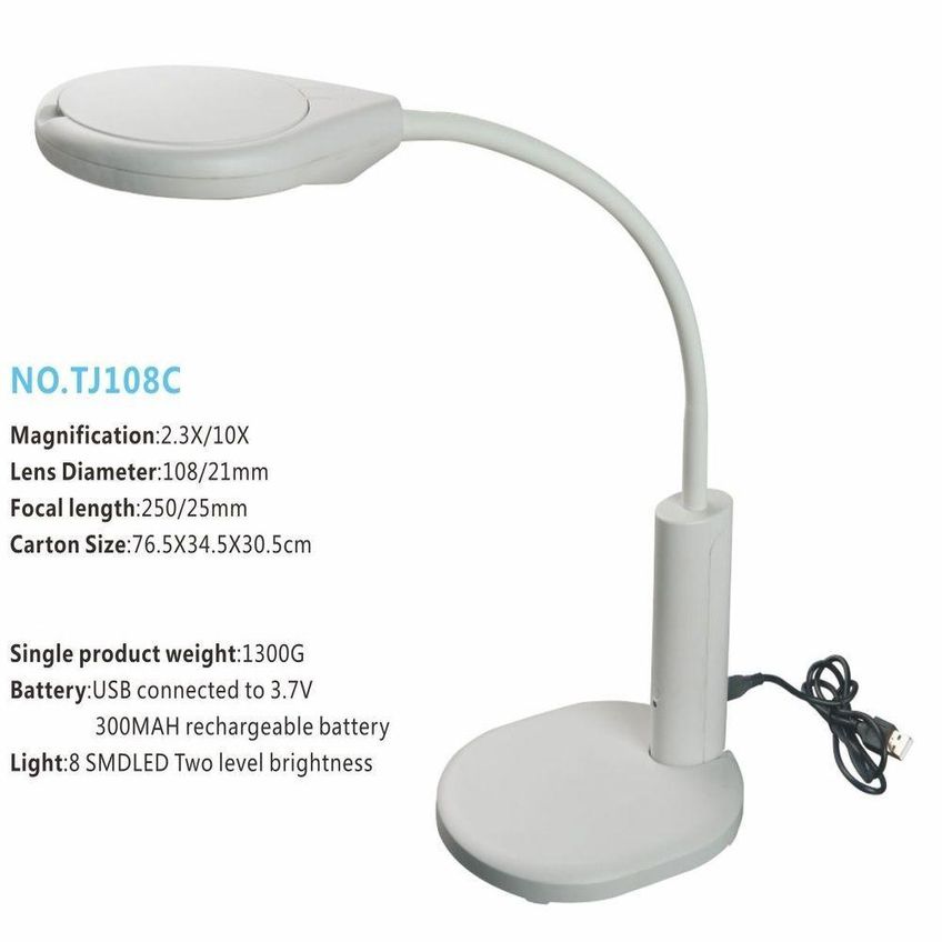 Lupa Led Profissional Mesa Bancada Luminaria Estetica Clip 2 Em 1 Iluminacao Eletronica Lente De Aumento - imagem 2