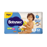 Fralda Babysec Ultrasec Hiper M Com 72 Unidades - 5 A 9,5kg