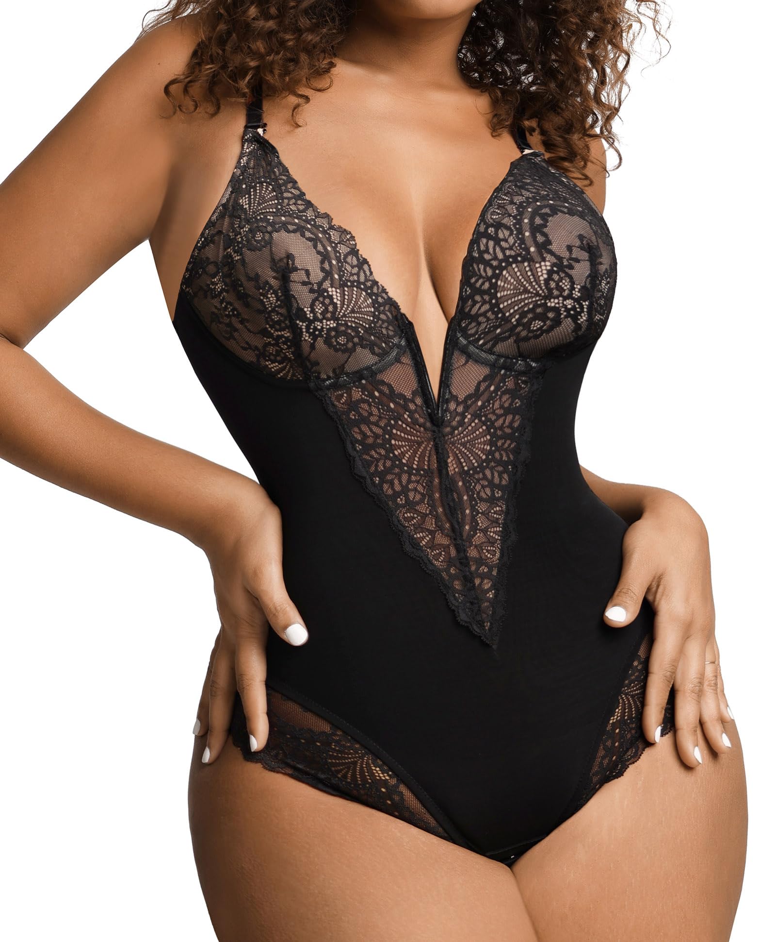 Bodysuit Shapewear Popilush Lace Tummy Control Corset S