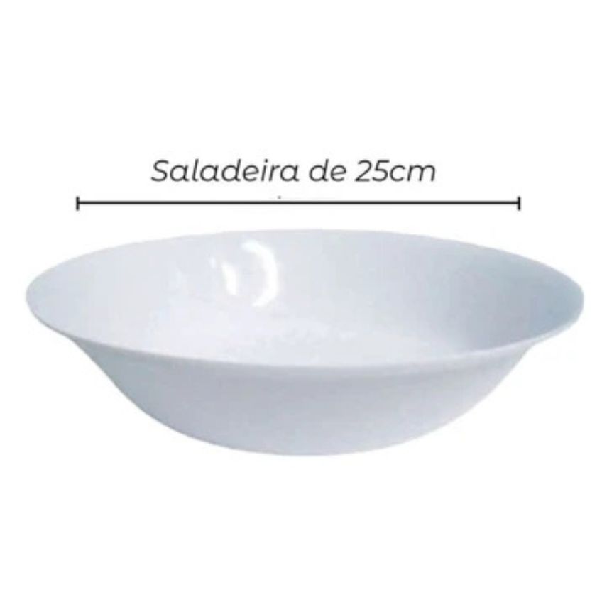 Saladeira Tigela Em Melamina Redonda Branca 25cm - Tijela Cumbuca Oxford - Panami - imagem 3