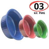 Jogo Bacias 3 Peças Pmg 1,25l / 2,5l / 5l Plástica Cozinha Organização Kit Pmg Grande Media Pequena Vasilhas - Panami