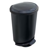 Lixeira 45l Preta Com Pedal Borda Trava Saco Arqplast