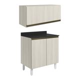 Armario Aereo E Balcao Mdf 80cm Kali Bianco Toq Bianco Toq Nicioli