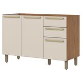 Balcao Pia Sem Tampo 3 Portas 120 Cm Requinte C640 Nature Areia Henn