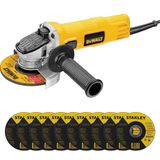 Esmerilhadeira Angular Dewalt Dwe4020, 4.1/2", 800 Watts + Disco De Corte Inox Stanley Sta8061 4,5, 115 Mm