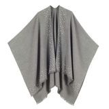 Suéter De Cardigã Shawl Wrap Poncho Ruana Cape Para Mulheres