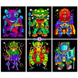 Pôsteres Para Colorir Stuff2color Aliens, Pacote Com 6 Fuzzy Velvet